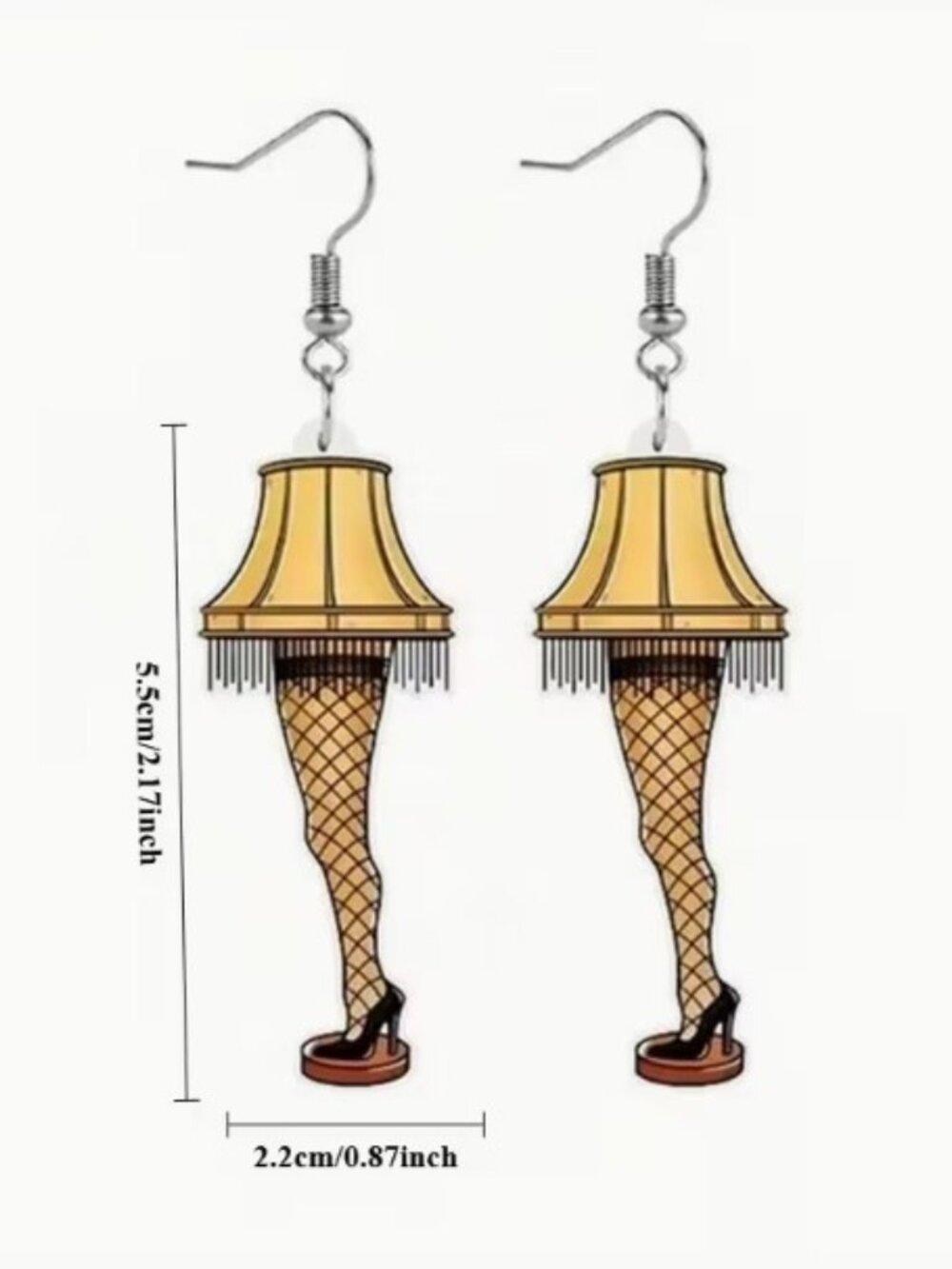 Leg Lamp Earrings Christmas Acrylic Dangle Earrings Holiday Movie New - Picture 2 of 4